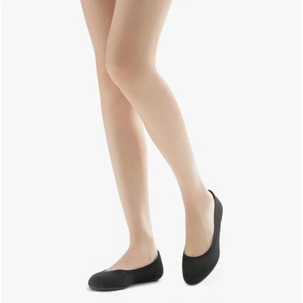 YORINDALE Black Women's Ballet Shoes Size 10 Round Toe, Soft Knit for Ballerina